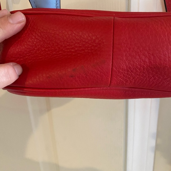 JCrew red leather camera bag - Picture 5 of 6